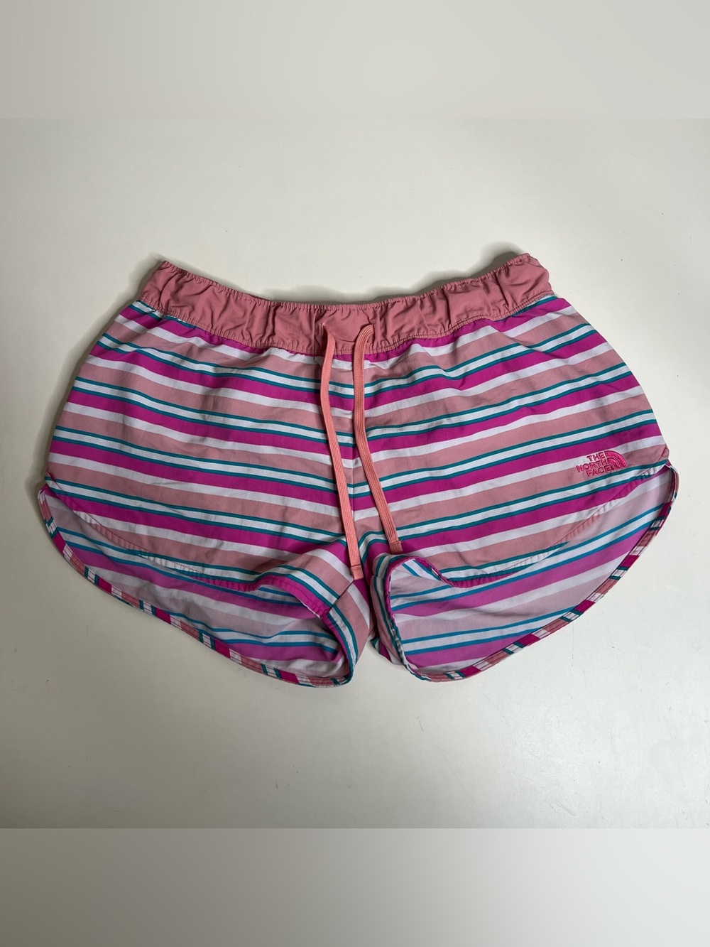 The North Face Pink Striped Class V Women’s Active Shorts - Size Large